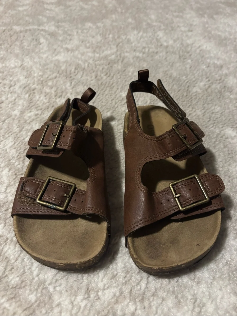OshKosh B'gosh Brown Double-Buckle Casual Kids Sandals